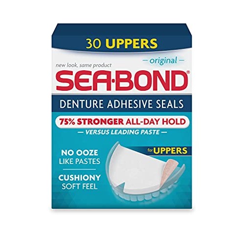 Sea Bond Secure Denture Adhesive Seals, Original Uppers, Zinc Free, All Day H...