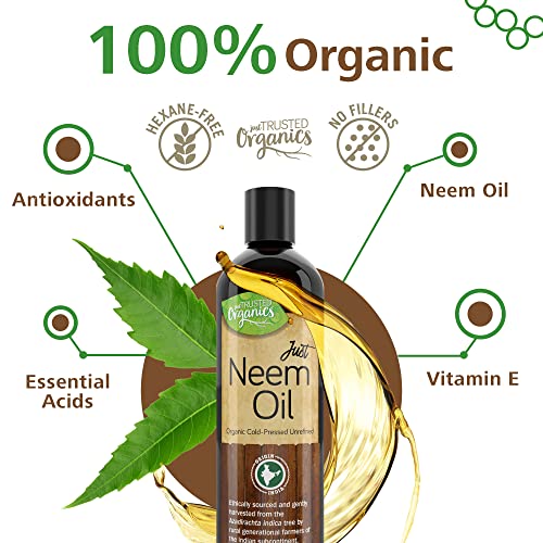 Just Trusted Organics - Neem Oil for Skin, Hair, and Nails, All-in-One Cold P...