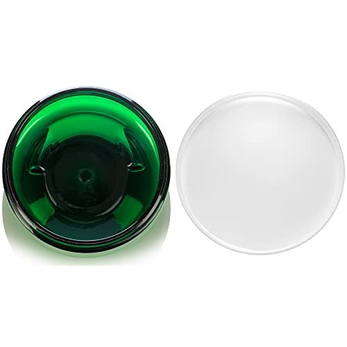 4 oz Green PET Plastic (BPA Free) Refillable Low Profile Jar with White Foam ...