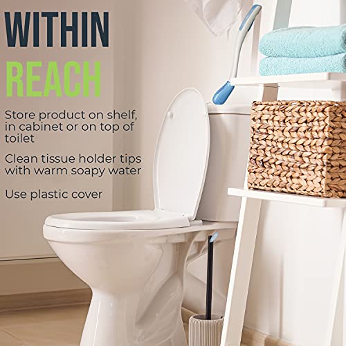Juvo Toilet Aid - 18” Long Reach Personal Wiping Aid with Hygienic Cover - Ea...