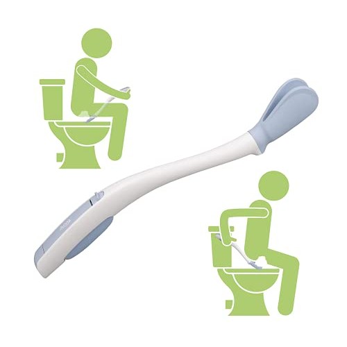 Juvo Toilet Aid - 18” Long Reach Personal Wiping Aid with Hygienic Cover - Ea...
