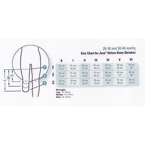 20-30 mmHg, Silver, BK Shrinker, 12" / 30 cm, Silicone