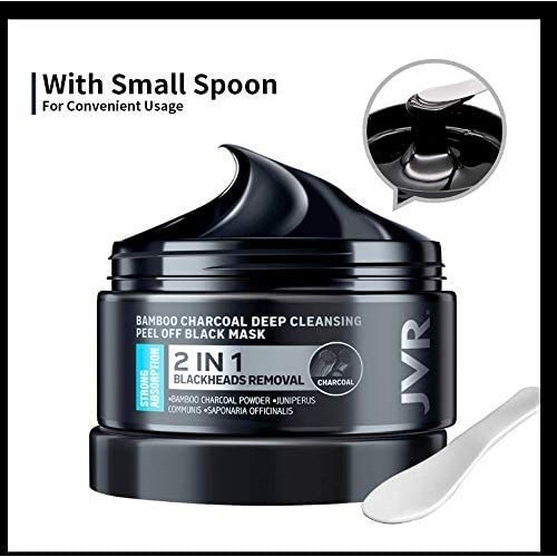 Peel Off Face Mask, JVR Blackhead Remover Mask for Men, Women, Charcoal Peel ...