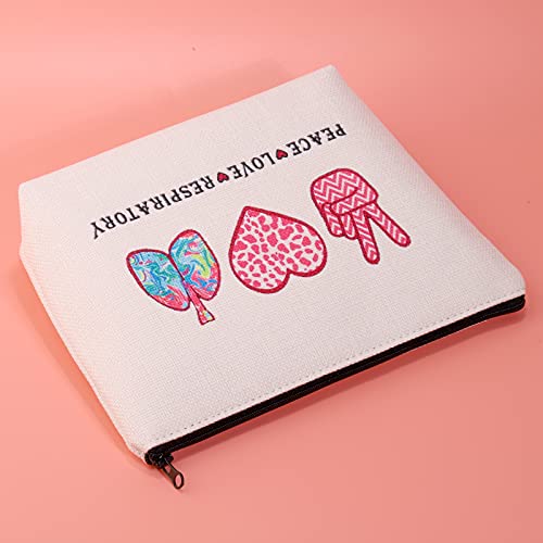 JXGZSO RT Care Week Cosmetic Bag Respiratory Therapist Gift Peace Love Respir...