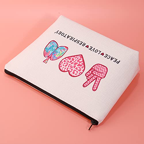 JXGZSO RT Care Week Cosmetic Bag Respiratory Therapist Gift Peace Love Respir...