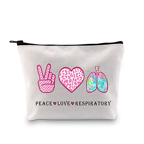 JXGZSO RT Care Week Cosmetic Bag Respiratory Therapist Gift Peace Love Respir...