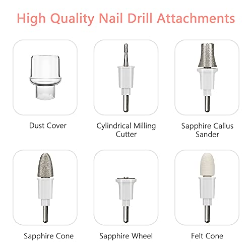 Rechargeable Manicure Pedicure Set,Electric Nail File, Cordless Nail Drill Ki...