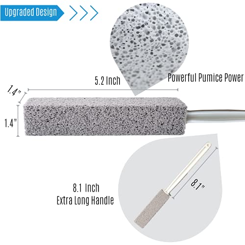 Pumice Stone Brush Toilet Bowl Cleaner with Extra Long Handle, Pumice Stone T...