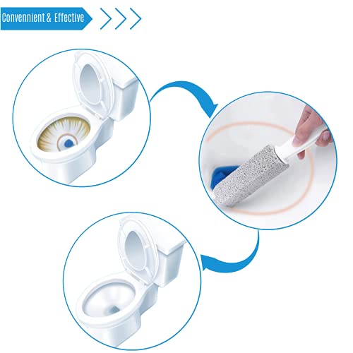 Pumice Stone Brush Toilet Bowl Cleaner with Extra Long Handle, Pumice Stone T...