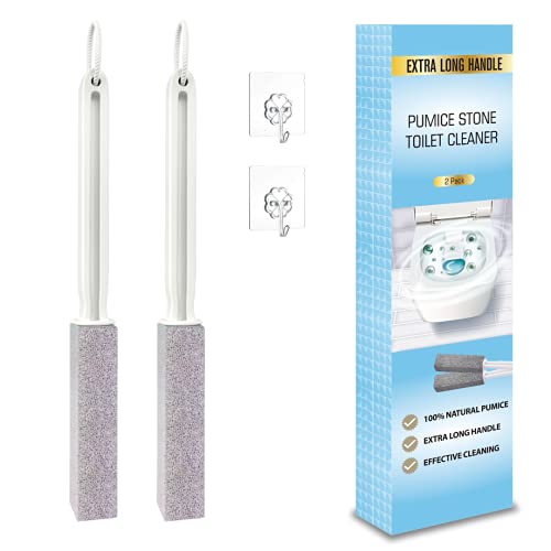 Pumice Stone Brush Toilet Bowl Cleaner with Extra Long Handle, Pumice Stone T...