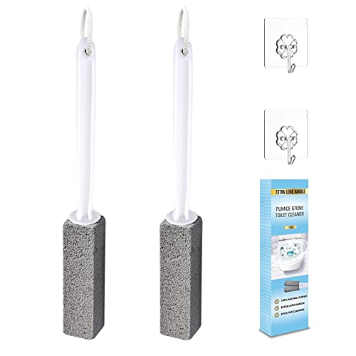 Pumice Stone Brush Toilet Bowl Cleaner with Extra Long Handle, Pumice Stone T...