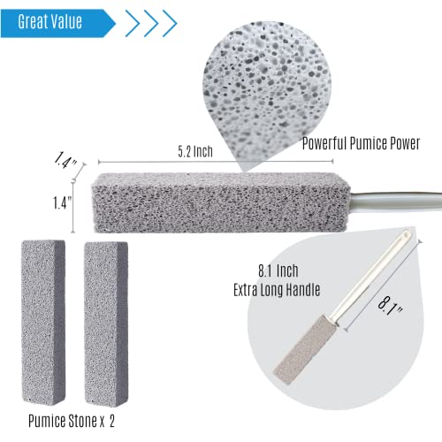 Pumice Stone for Cleaning,1 Extra Long Handle Pumice Stone Toilet Bowl Cleane...