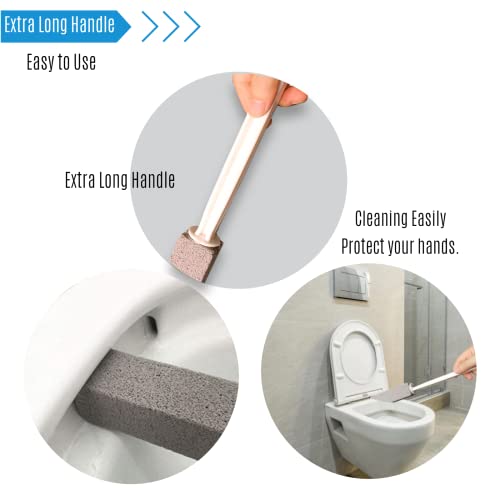 Pumice Stone for Cleaning,1 Extra Long Handle Pumice Stone Toilet Bowl Cleane...