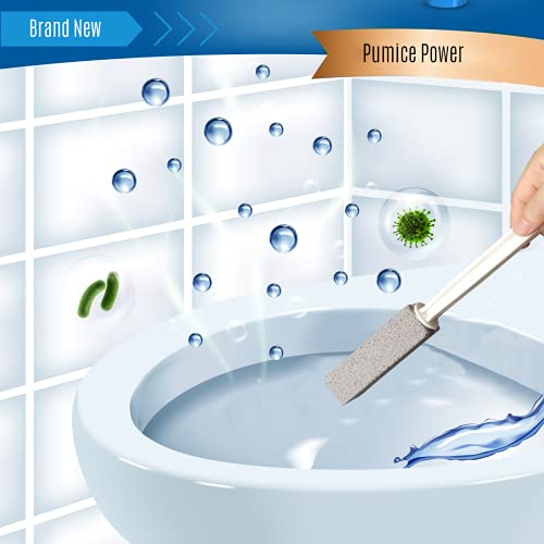 Pumice Stone for Cleaning,1 Extra Long Handle Pumice Stone Toilet Bowl Cleane...