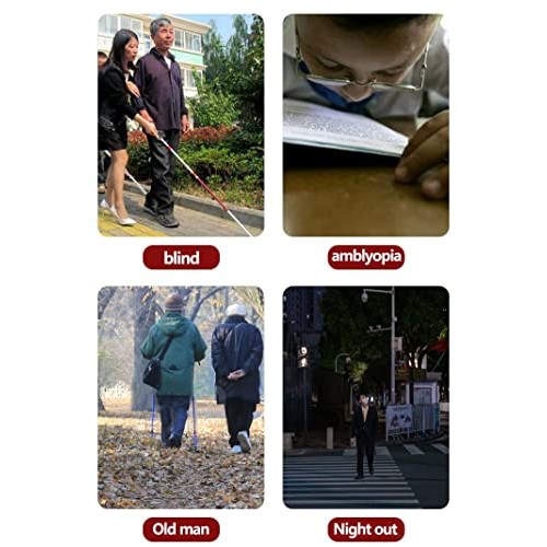 JZJZ Smart Walking Cane Blind Crutch with Sound and Light Voice Alarm Collaps...