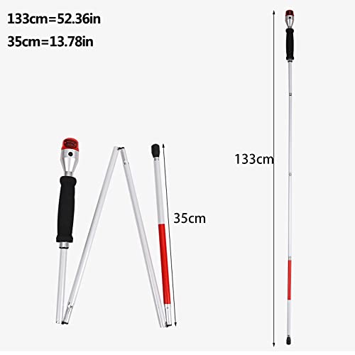 JZJZ Smart Walking Cane Blind Crutch with Sound and Light Voice Alarm Collaps...