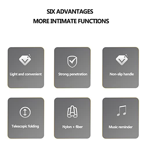 JZJZ Smart Walking Cane Blind Crutch with Sound and Light Voice Alarm Collaps...