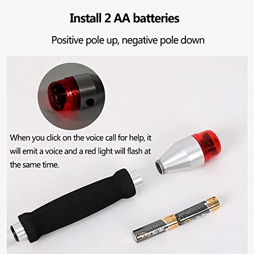 JZJZ Smart Walking Cane Blind Crutch with Sound and Light Voice Alarm Collaps...