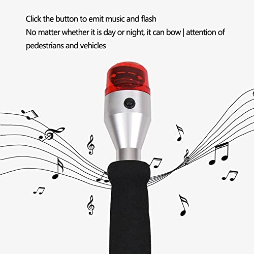 JZJZ Smart Walking Cane Blind Crutch with Sound and Light Voice Alarm Collaps...