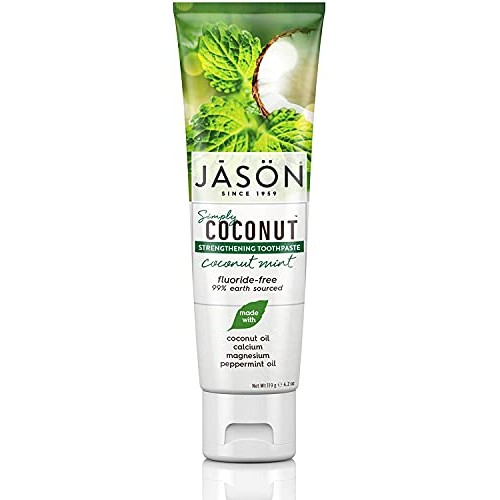 Jason Simply Coconut Strengthening Fluoride-Free Toothpaste, Coconut Mint, 4....