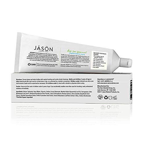 JĀSÖN Sea Fresh Strengthening Fluoride-Free Toothpaste, Deep Sea Spearmint, 6...
