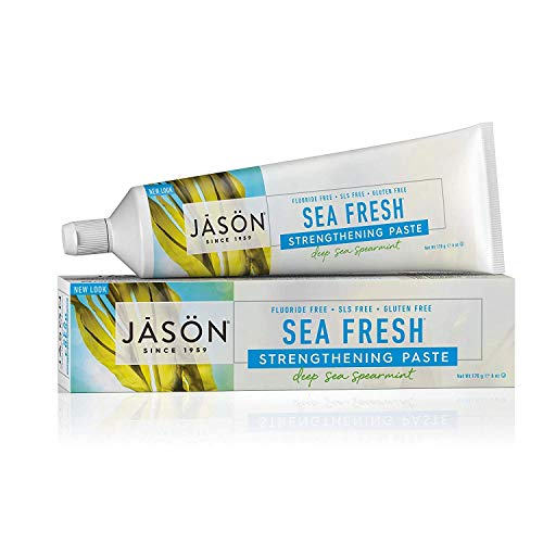 JĀSÖN Sea Fresh Strengthening Fluoride-Free Toothpaste, Deep Sea Spearmint, 6...