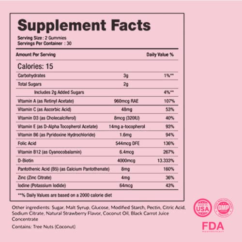 Kerotin Hair Growth Gummies - Vegetarian, Natural and 100% Made in The US - f...