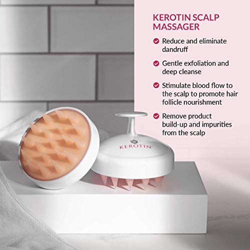 Kerotin Scalp Massager Hair Growth, Manual Soft Silicone Shampoo Brush, Handh...