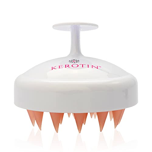 Kerotin Scalp Massager Hair Growth, Manual Soft Silicone Shampoo Brush, Handh...
