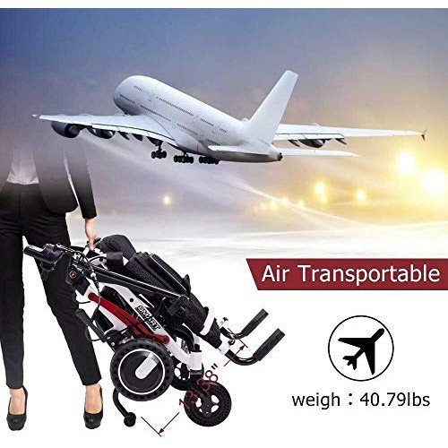 Super Lightweight Foldable Electric Wheelchair, Powered Motorized Wheelchair ...