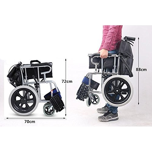 Ultra Lightweight Transport Wheelchair (only 24lb) Easy to Travel, Locking Ha...