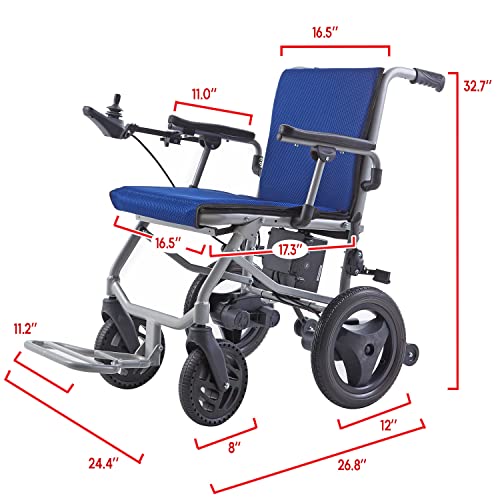 World's Lightest (Weight-30lbs) Foldable Electric Wheelchair, Travel Size, Us...