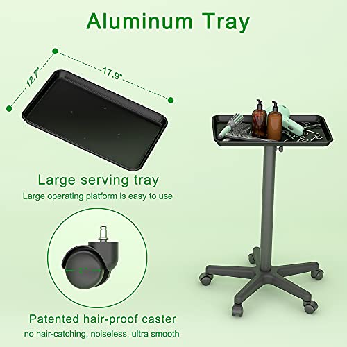Premium Aluminum Instrument Salon Tray Tattoo Rolling Tray Station