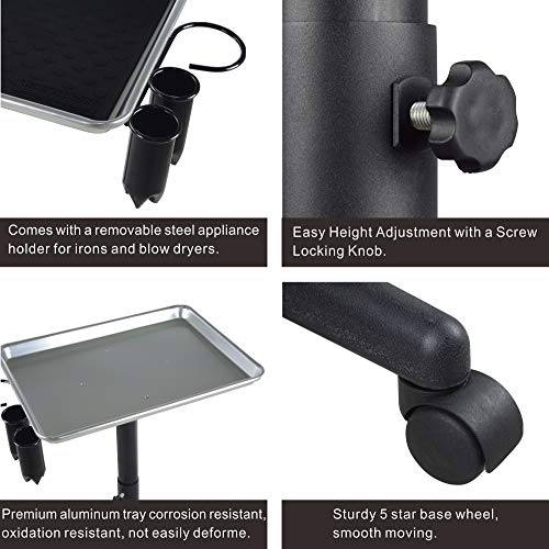 Premium Aluminum Instrument Salon Tray W/Accessory Caddy Tattoo Rolling Tray ...