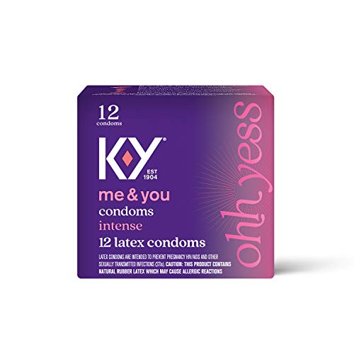 K-Y Me & You Intense Ultra Thin Latex Condoms- Water Based Lube, Intensifying...