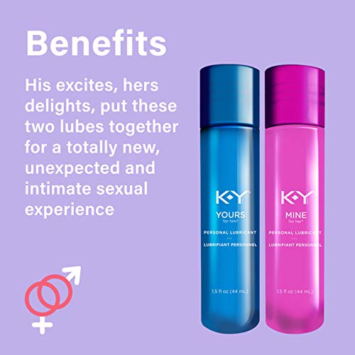 Lubricant for Him and Her, K-Y Yours & Mine Couples Lubricant, 3 fl oz, Coupl...