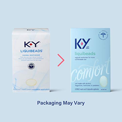Personal Lubricant, K-Y Liquibeads Vaginal Moisturizer, 6 Bead Inserts and 6 ...