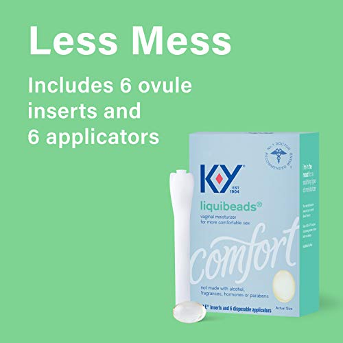 Personal Lubricant, K-Y Liquibeads Vaginal Moisturizer, 6 Bead Inserts and 6 ...