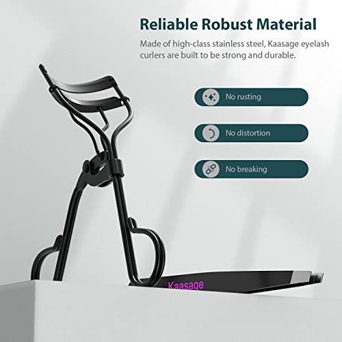 Eyelash Curler Tweezers for Women - Kaasage Black Professional Lash Curler wi...