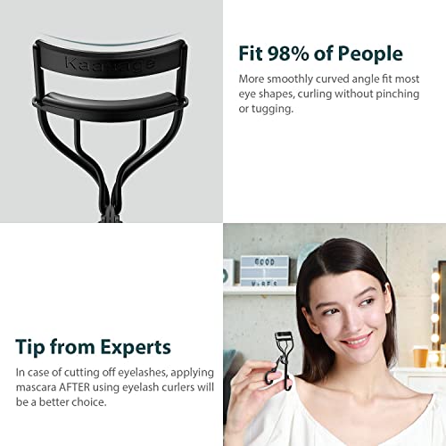 Eyelash Curler Tweezers for Women - Kaasage Black Professional Lash Curler wi...