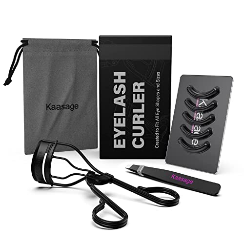 Eyelash Curler Tweezers for Women - Kaasage Black Professional Lash Curler wi...