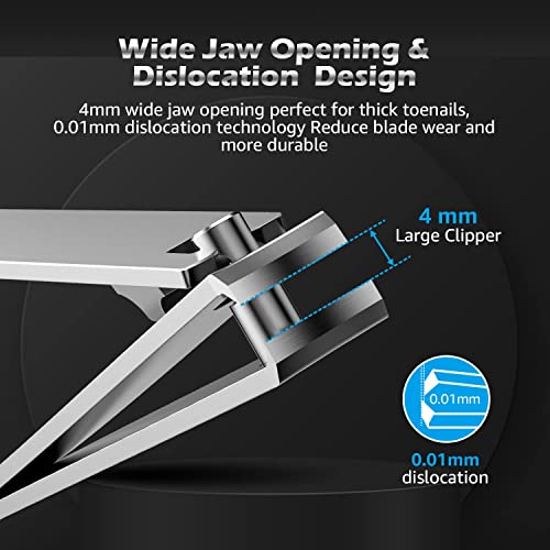 Kaasage Nail Clipper and File - Classic Stainless Steel Nail Cutter with Glas...