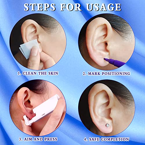Ear Piercing Kit Ear Nail Gun Disposable Aseptic Household Ear Piercing Gun P...