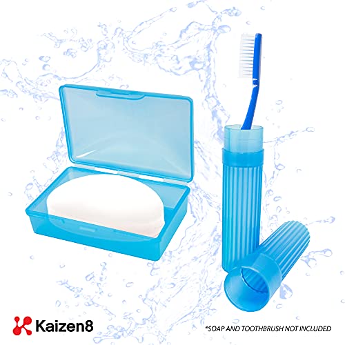 Travel Size Bottles & Plastic Toiletries Set with 1 Toothbrush Cover Case, 1 ...