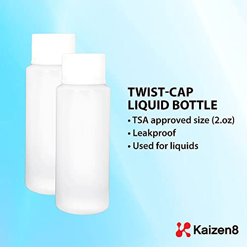 Travel Size Bottles & Plastic Toiletries Set with 1 Toothbrush Cover Case, 1 ...