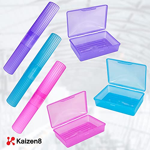 Travel Size Bottles & Plastic Toiletries Set with 1 Toothbrush Cover Case, 1 ...