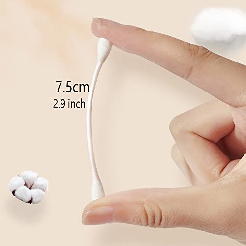 Pure Cotton Swabs, 320 Pieces Colorful Double Head Pointed&Spiral Cotton Bubs...