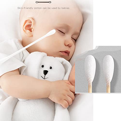 Pure Cotton Swabs, 320 Pieces Colorful Double Head Pointed&Spiral Cotton Bubs...