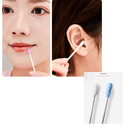 Pure Cotton Swabs, 320 Pieces Colorful Double Head Pointed&Spiral Cotton Bubs...