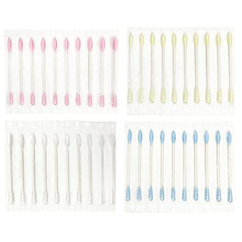 Pure Cotton Swabs, 320 Pieces Colorful Double Head Pointed&Spiral Cotton Bubs...